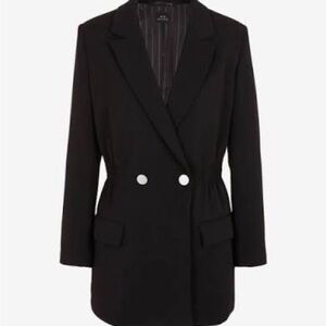 Armani Exchange Black Double-Breasted Blazer